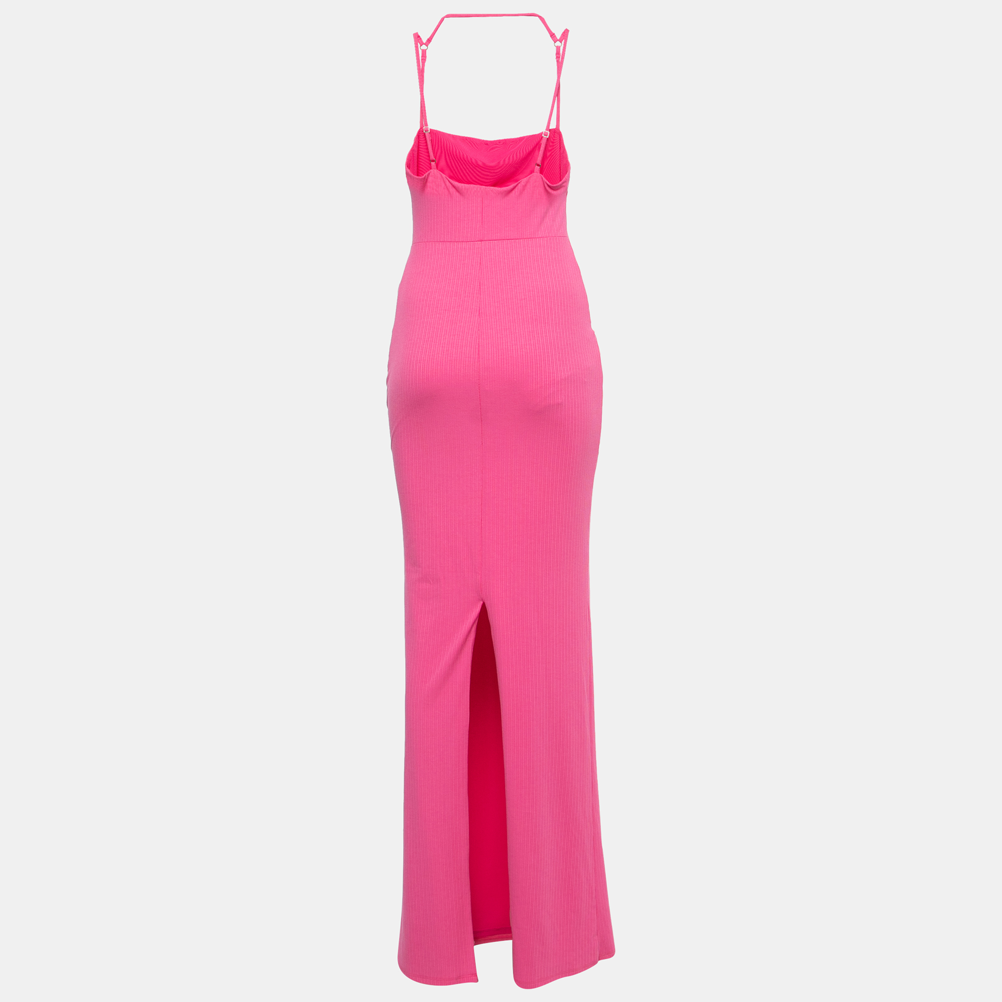 

Camila Coelho Pink Knit Cutout Detail Strappy Hayley Maxi Dress