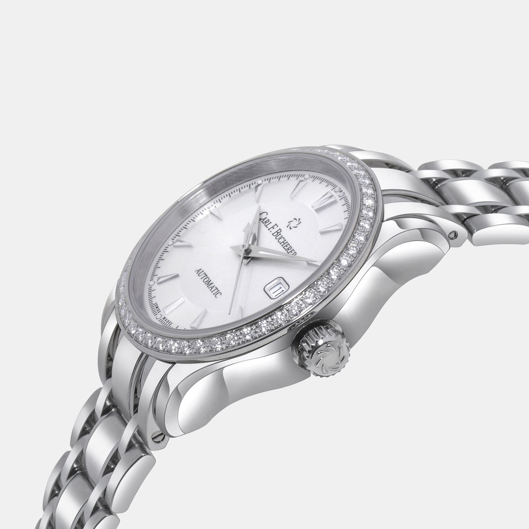 

Carl F. Bucherer Diamond Manero Autodate Automatic Women's Watch 00.10911.08.13.31, Silver