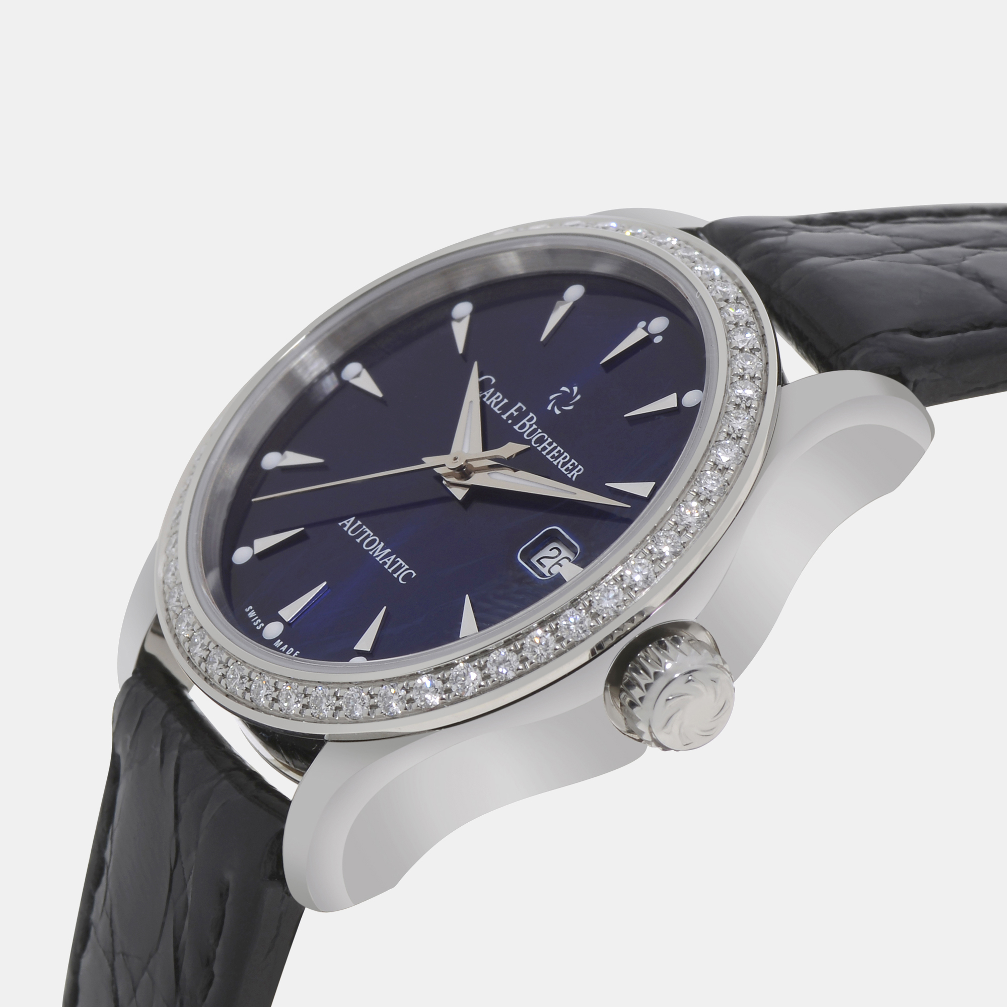 

Carl F. Bucherer Manero AutoDate Diamond Blue Dial Stainless Steel Women's Automatic Watch 00.10911.08.53.11