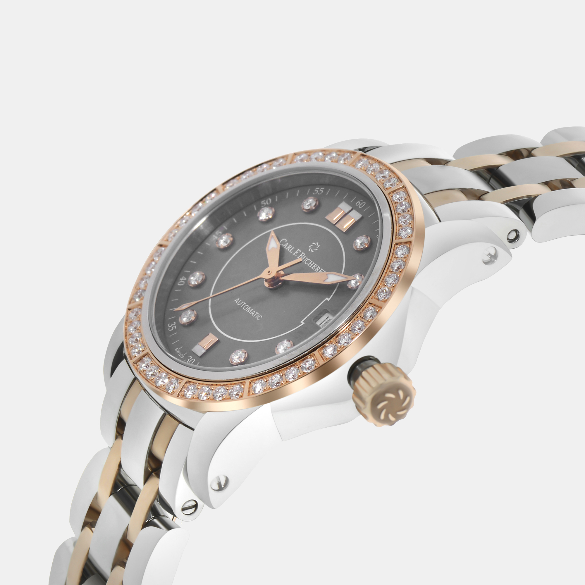 

Carl F. Bucherer Patravi Diamond AutoDate Two Tone Women's Automatic Watch 00.10621.07.87.31, Multicolor