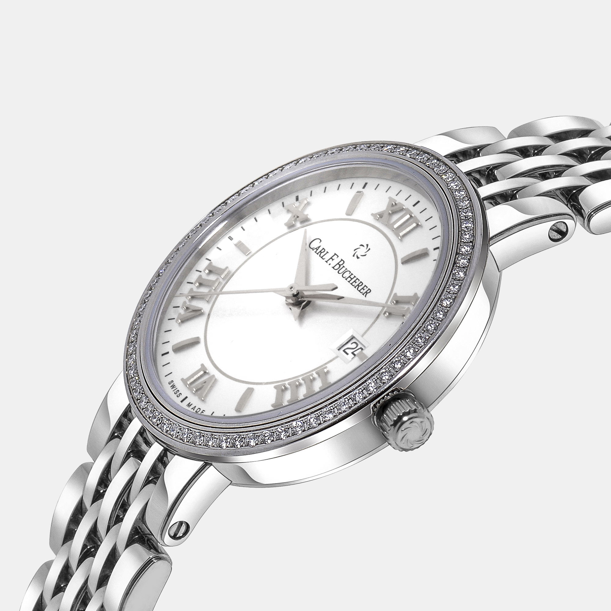 

Carl F. Bucherer Adamavi Date Diamond Quartz Women's Watch 00.10315.08.15.31, White