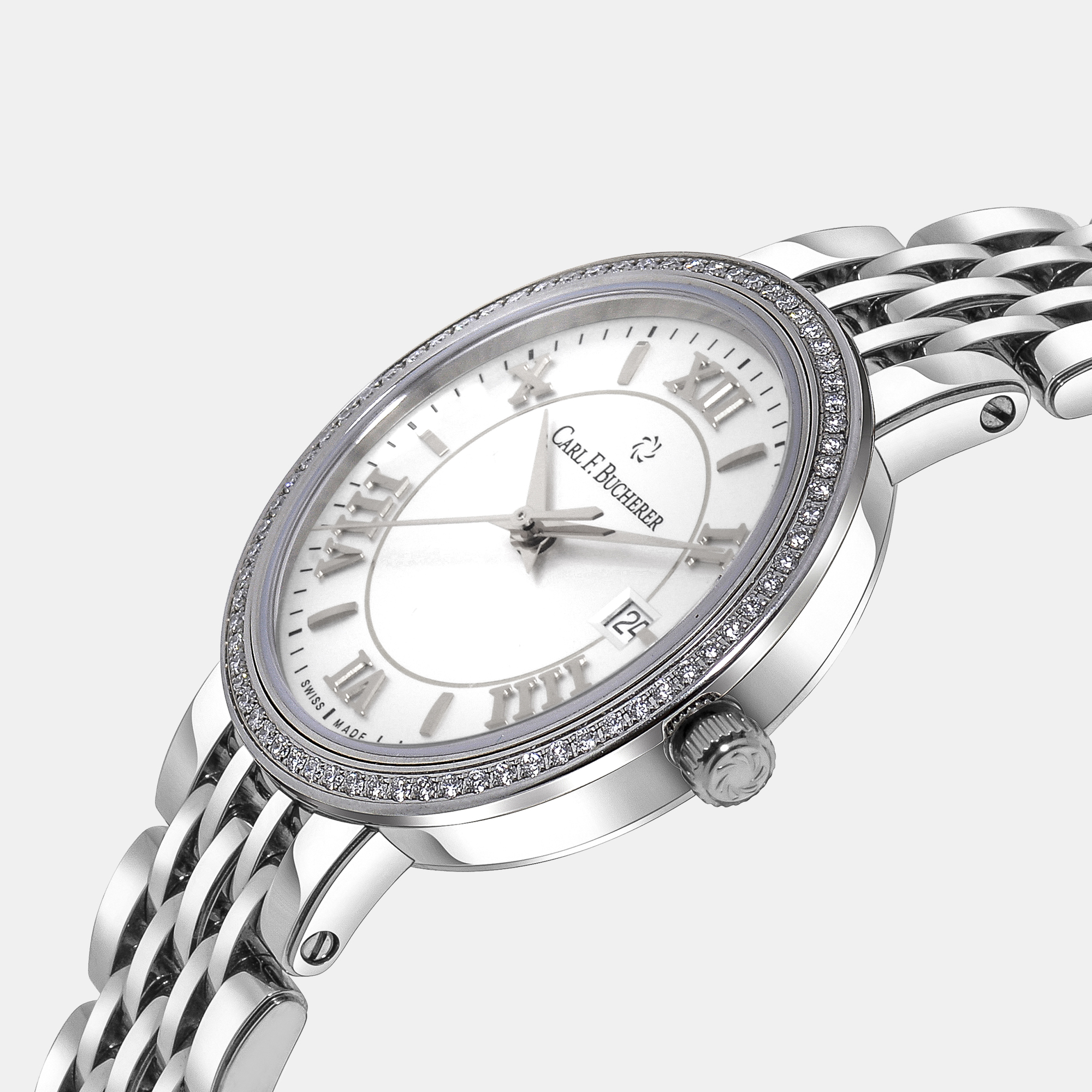 

Carl F. Bucherer Adamavi Date Diamond Stainless Steel Women's Automatic Watch 00.10320.08.17.22, Silver