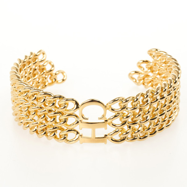 Pre Owned Carolina Herrera Golden Chain Bracelet