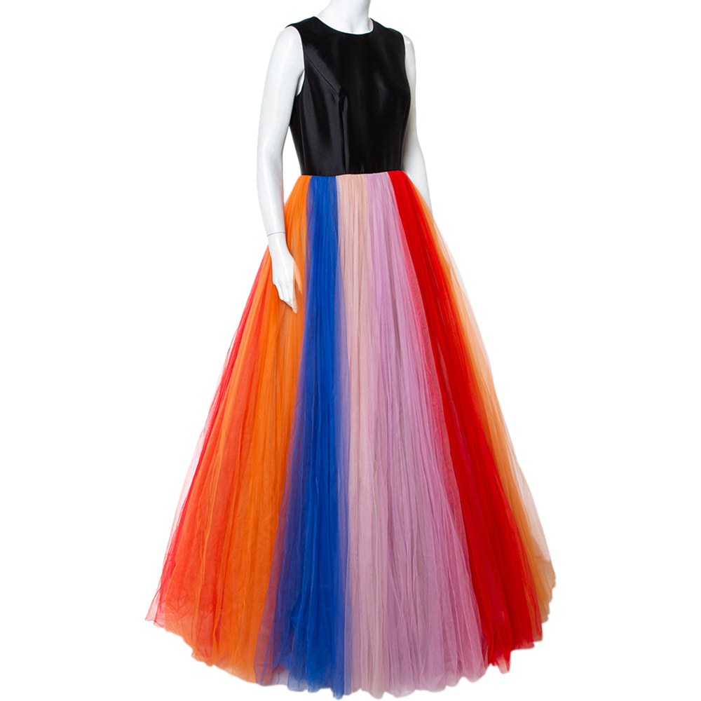 

Carolina Herrera Multicolor Tulle Sleeveless Gown