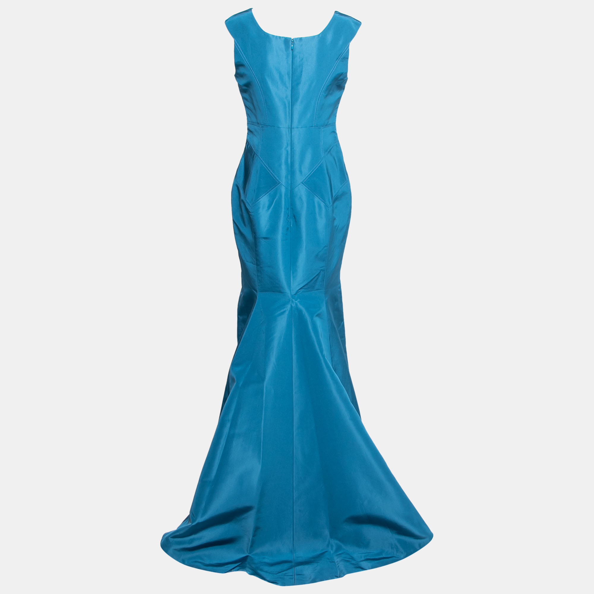 

Carolina Herrera Blue Silk Sleeveless Gown