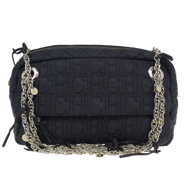 مملوكة مسبقًا Carolina Herrera Brown Nylon Monogram Shoulder Bag