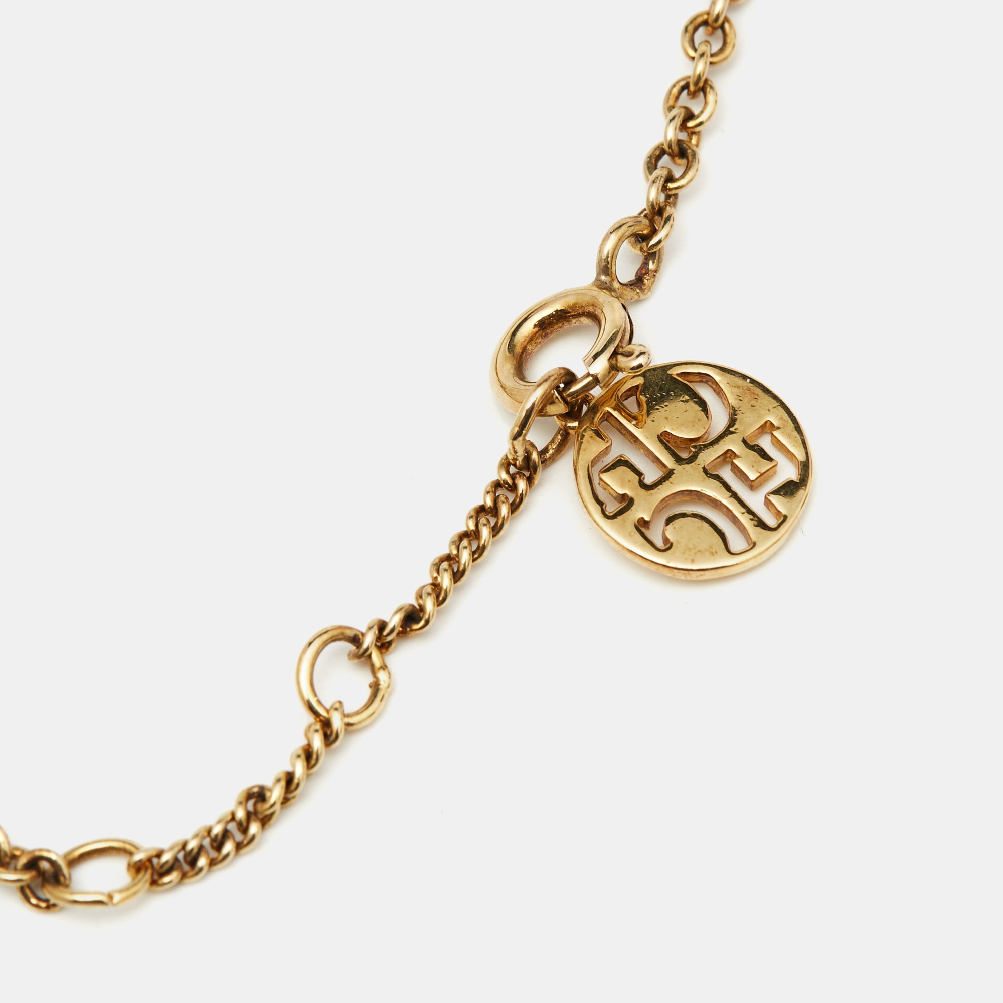Carolina Herrera CH Crystals Gold Tone Bracelet 