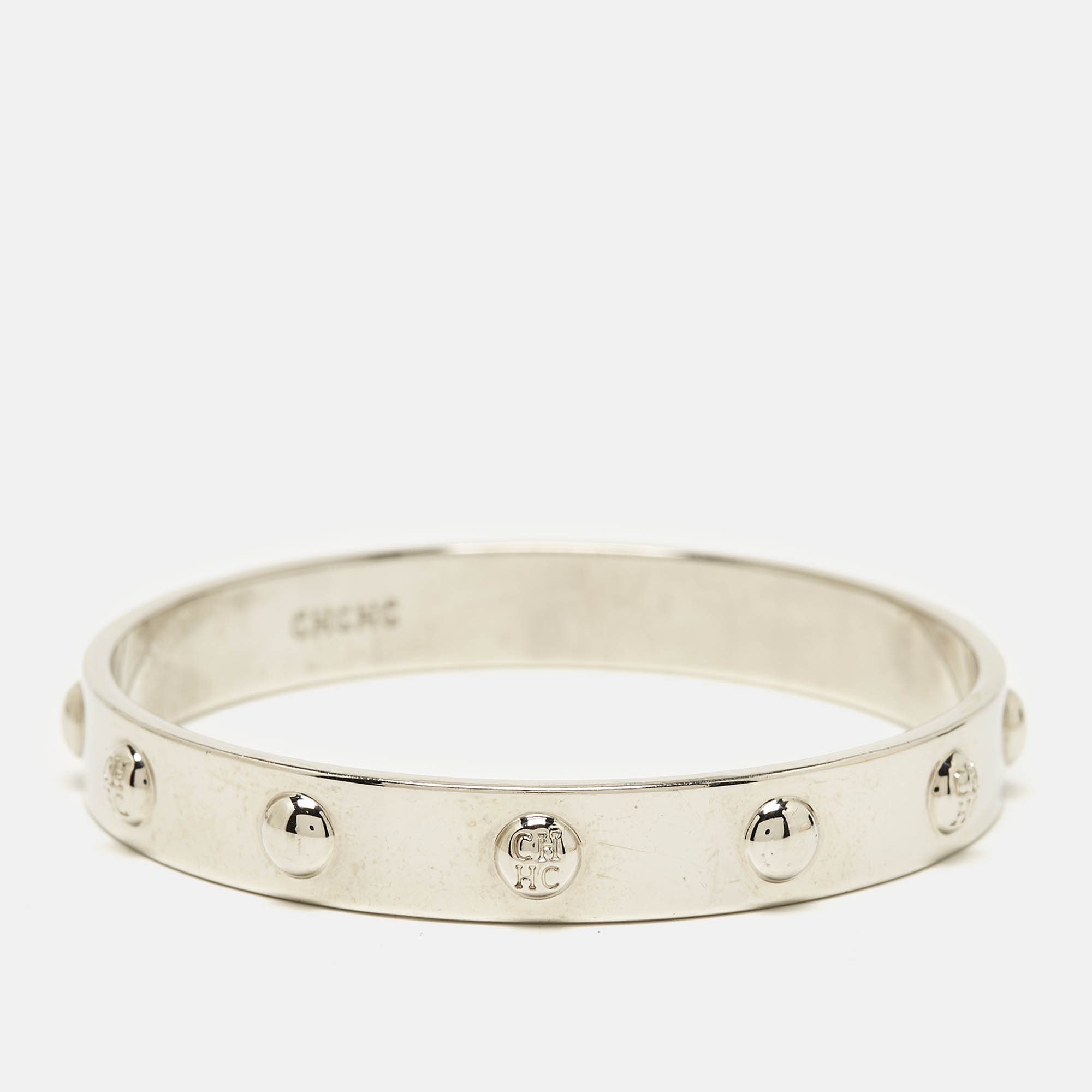 

Carolina Herrera CH Silver Tone Bangle Bracelet