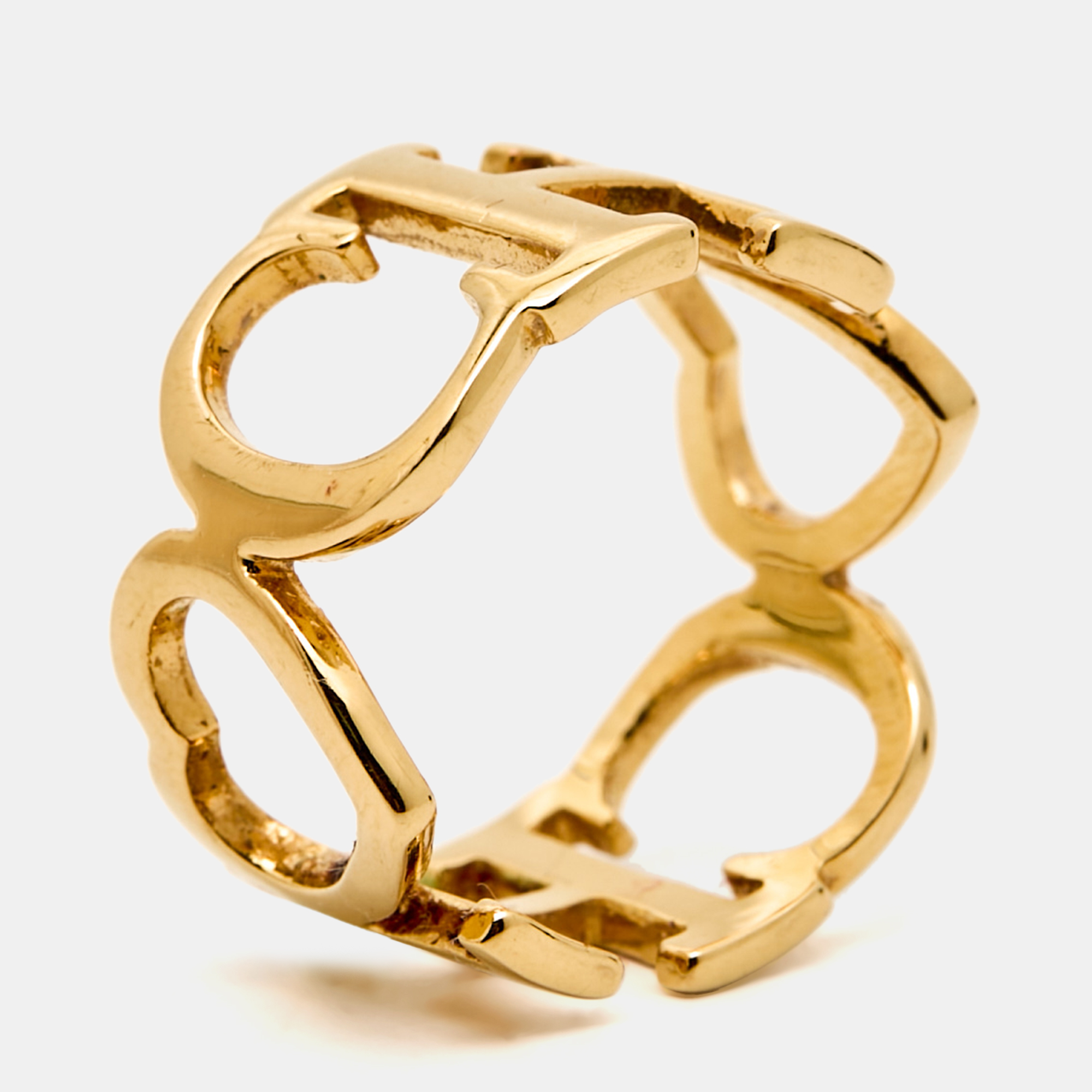 

Carolina Herrera CH Gold Tone Ring Sizr 55