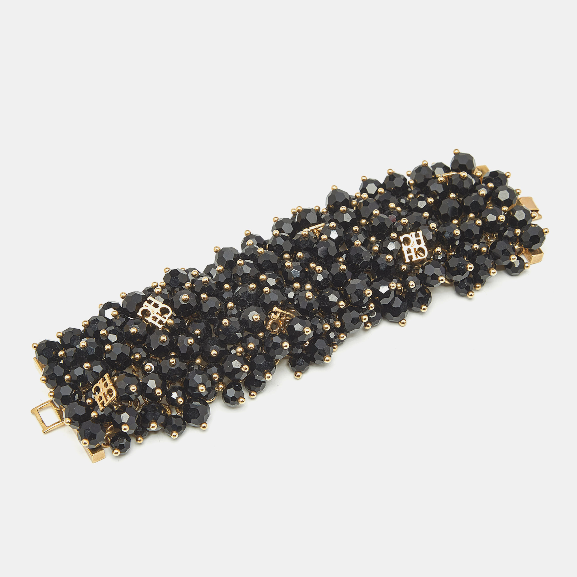 

Carolina Herrera CH Beads Gold Tone Cluster Bracelet
