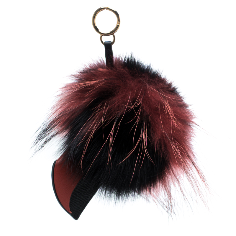 

Carolina Herrera Black/Red Fur Touky Bag Charm