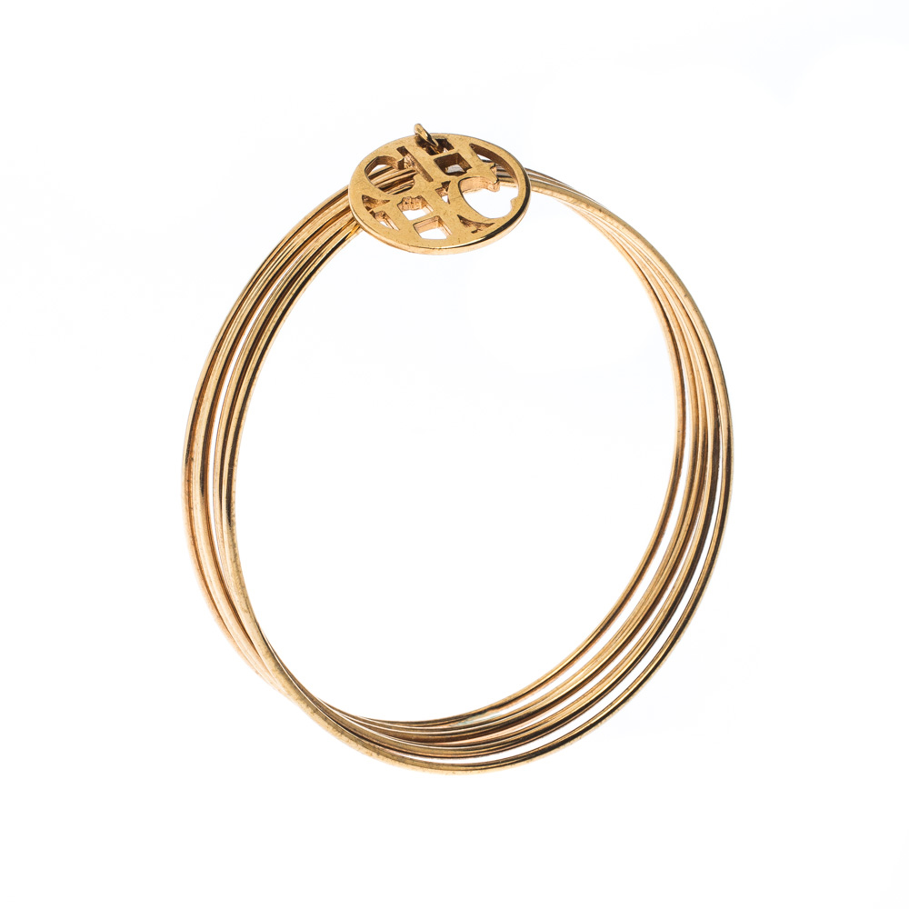 

Carolina Herrera Gold Tone CHCH Charm Bangle Bracelet