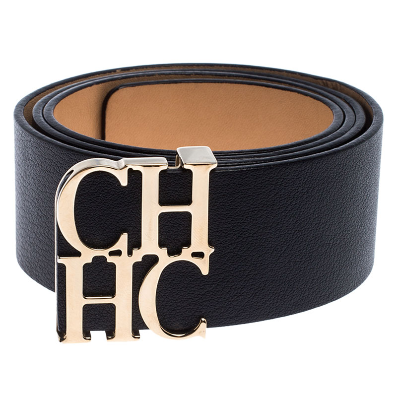 

Carolina Herrera Black Leather CHHC Belt