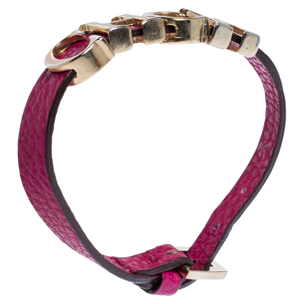 

Carolina Herrera Pink Leather Petite Carolina Bracelet