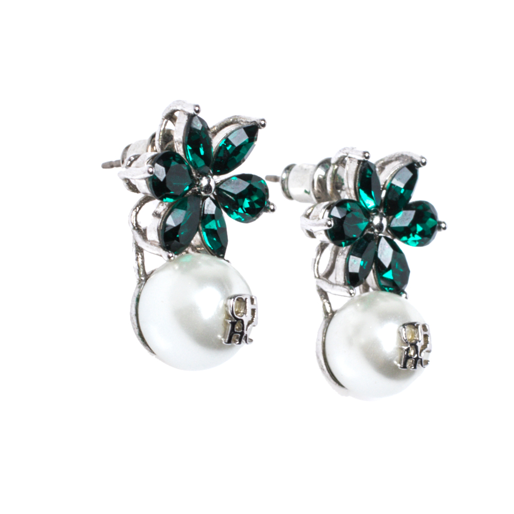 

Carolina Herrera Green Crystal Jasmine Drop Earrings