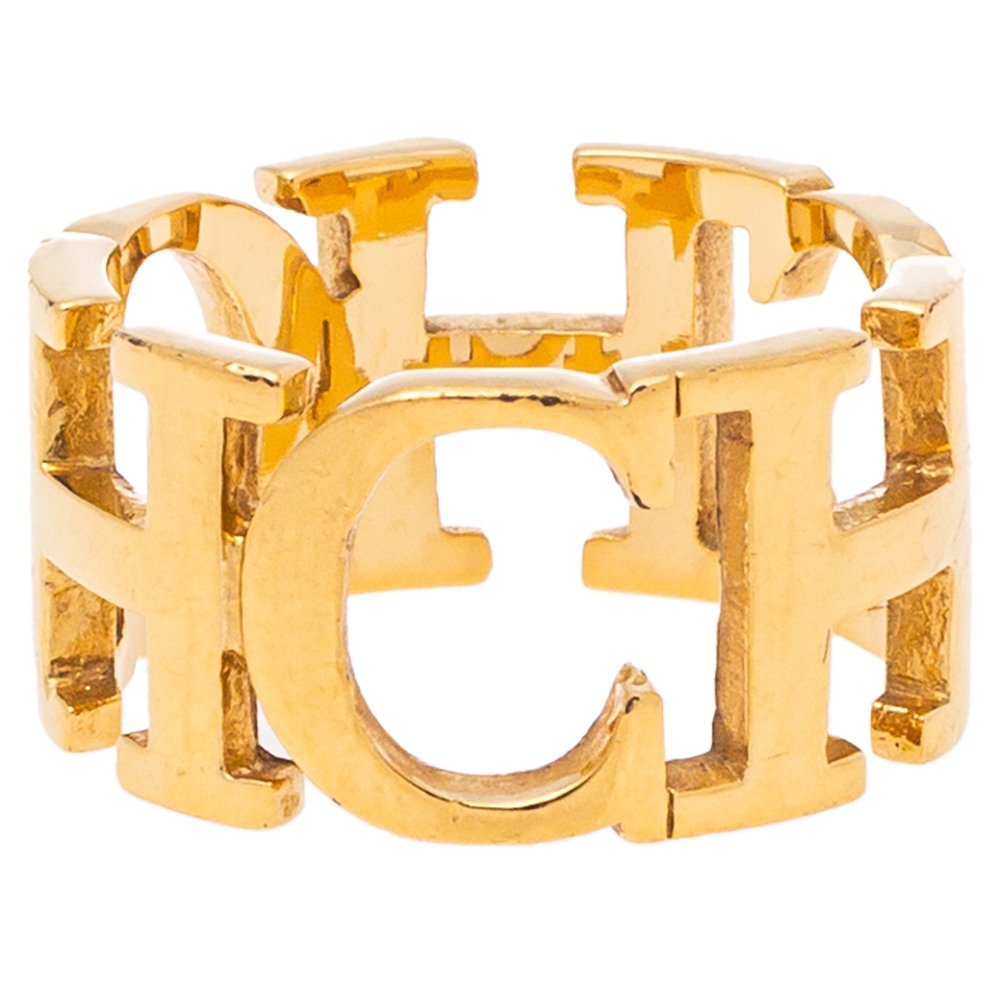 

Carolina Herrera Between The Line Gold Tone Band Ring Size