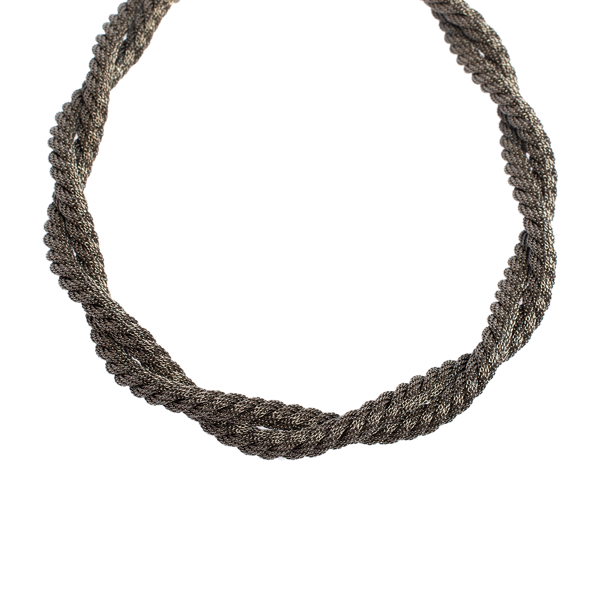 

Carolina Herrera Double Strand Twisted Gunmetal Tone Rope Necklace, Black