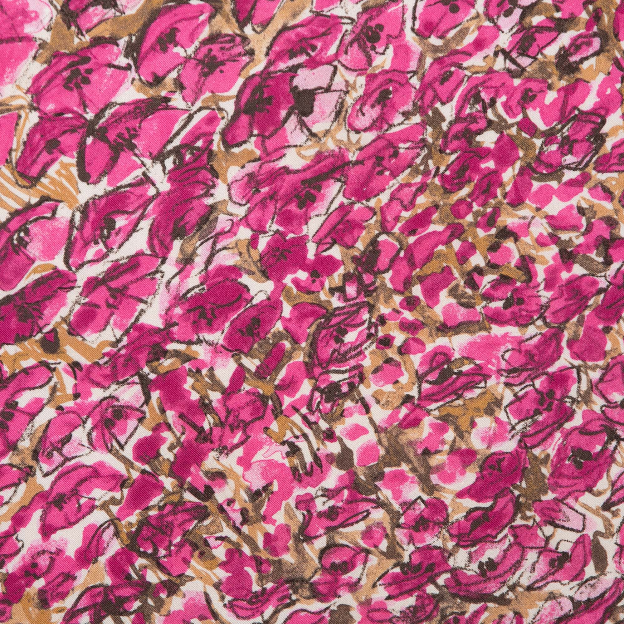 

Carolina Herrera Pink Floral Print Silk Scarf
