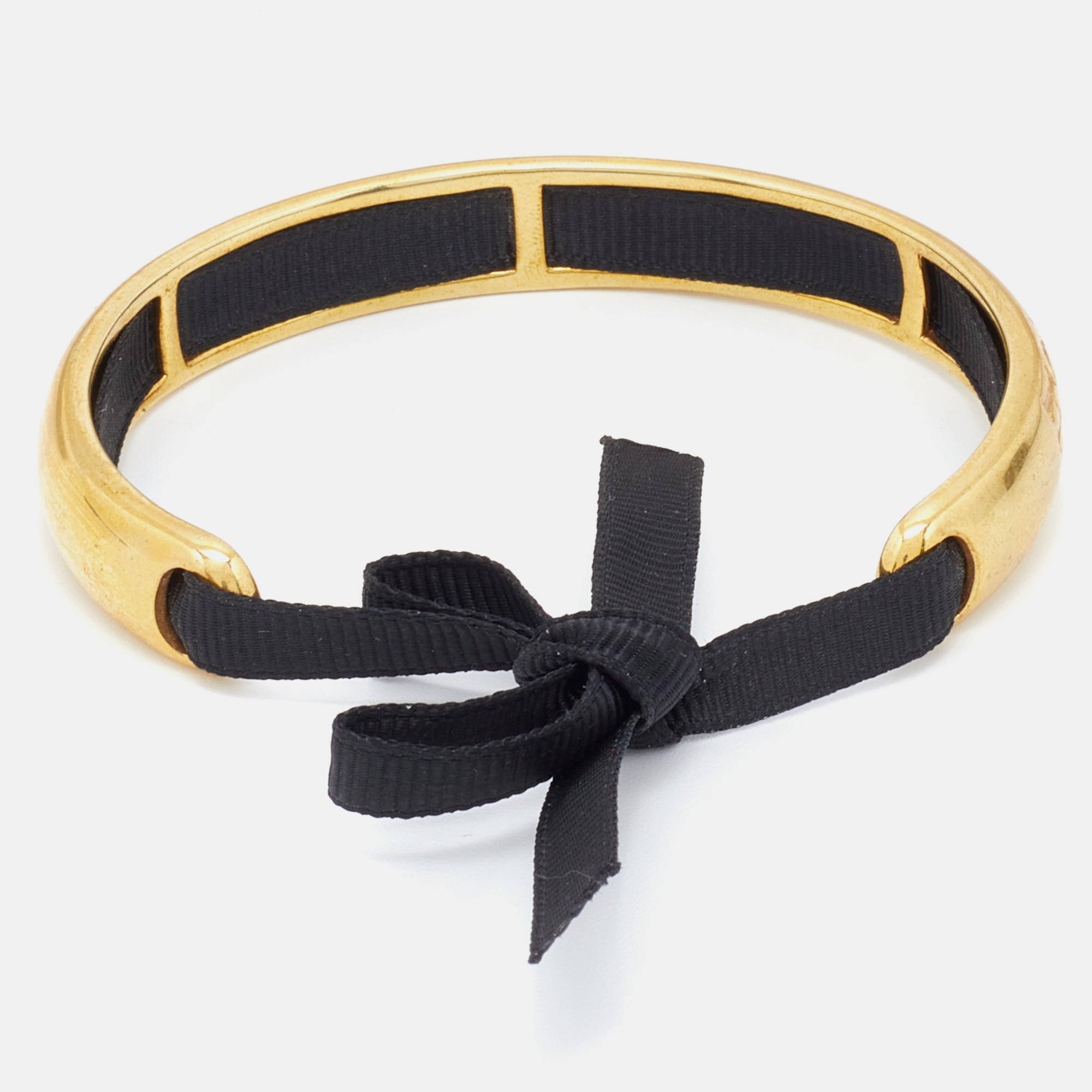 

Carolina Herrera CH Gold Tone Ribbon Tie-Up Cuff Bracelet