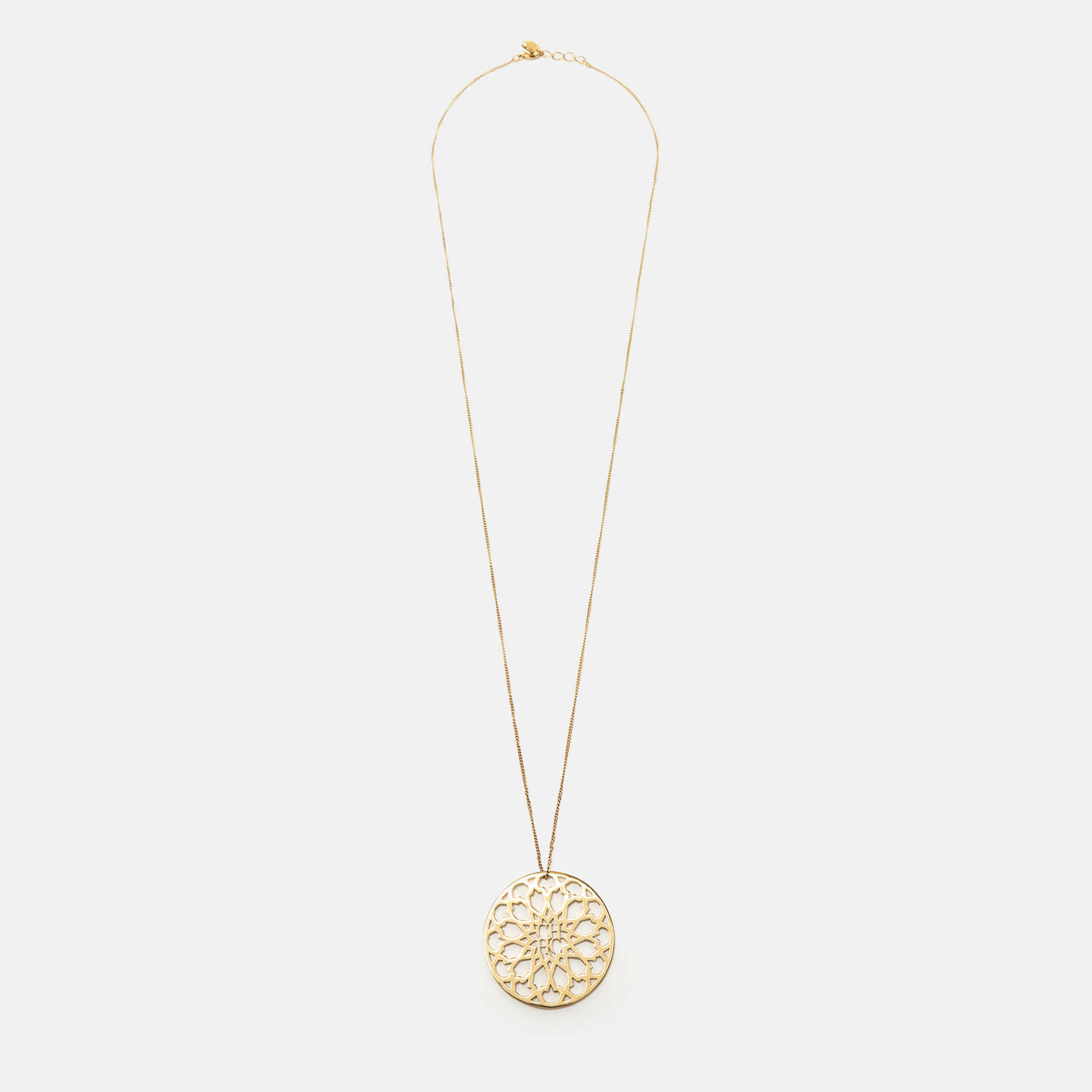 

Carolina Herrera CH Medallion Gold Tone Pendant Necklace