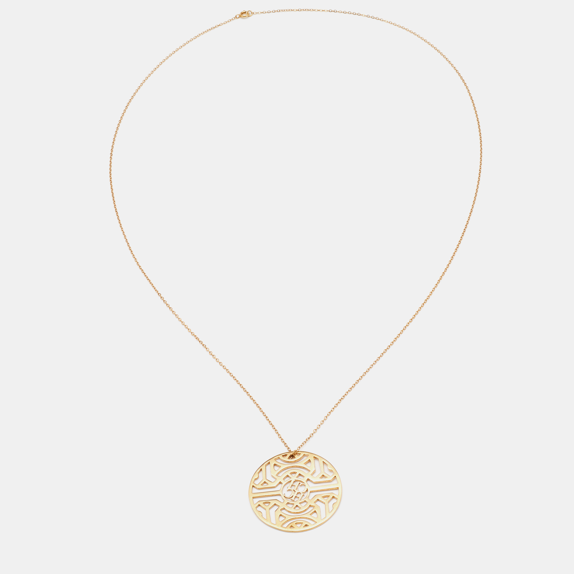 

CH Carolina Herrera Gold Tone Medallion Pendant Necklace