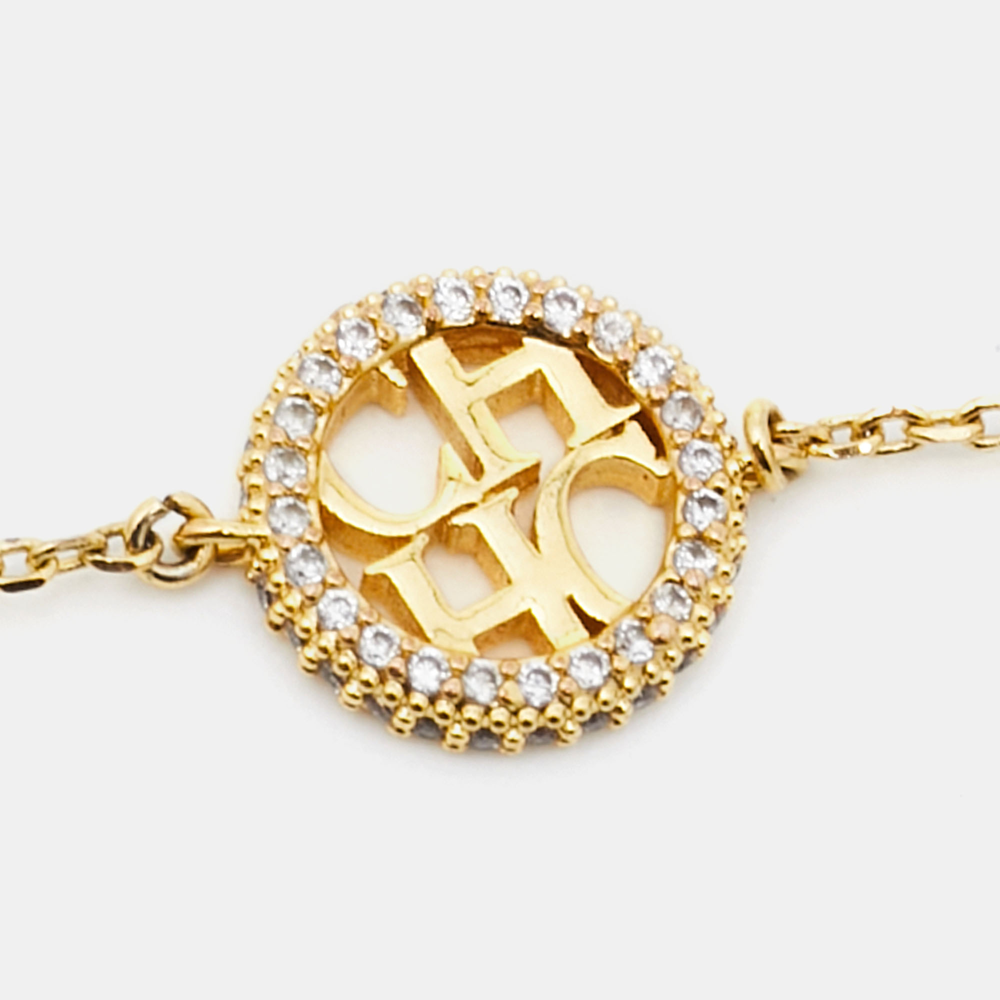 

Carolina Herrera CH Crystal Gold Tone Bracelet