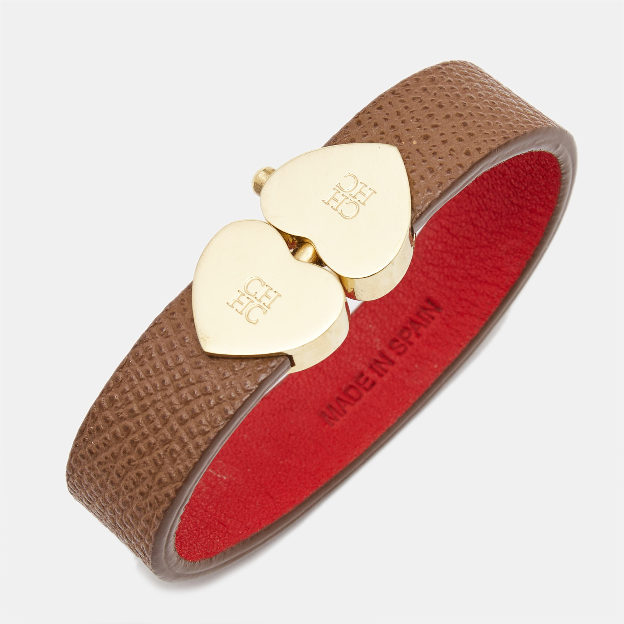 

Carolina Herrera CH Leather Gold Tone Bracelet