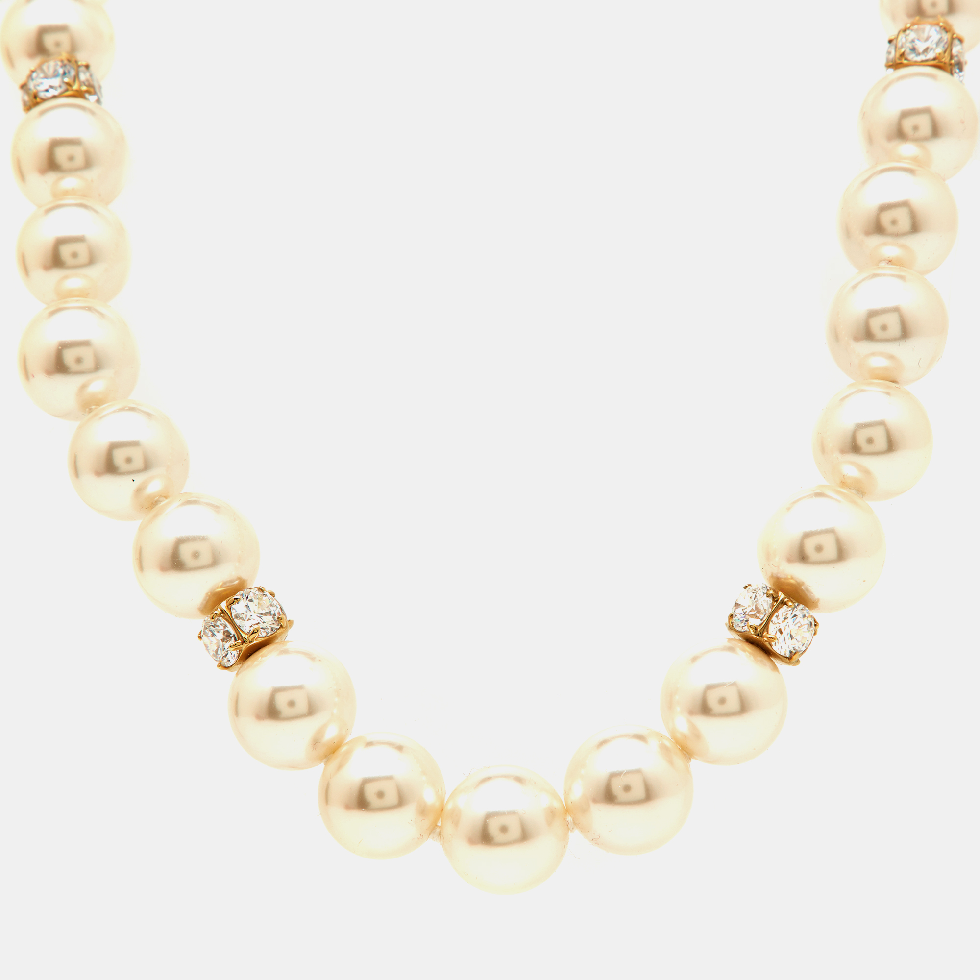 

Carolina Herrera Crystal Faux Pearl Beaded Magnetic Necklace, Gold