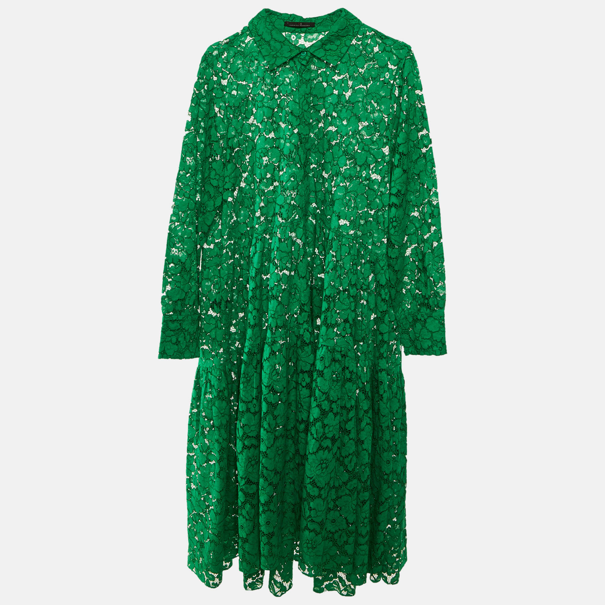 

Carolina Herrera Green Lace Midi Dress L