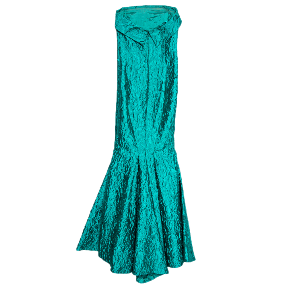

Carolina Herrera Green Jacquard Strapless Mermaid Gown