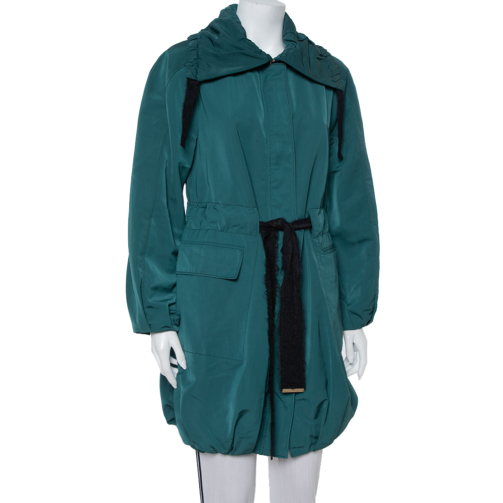 

CH Carolina Herrera Green Synthetic Belted Utility Jacket