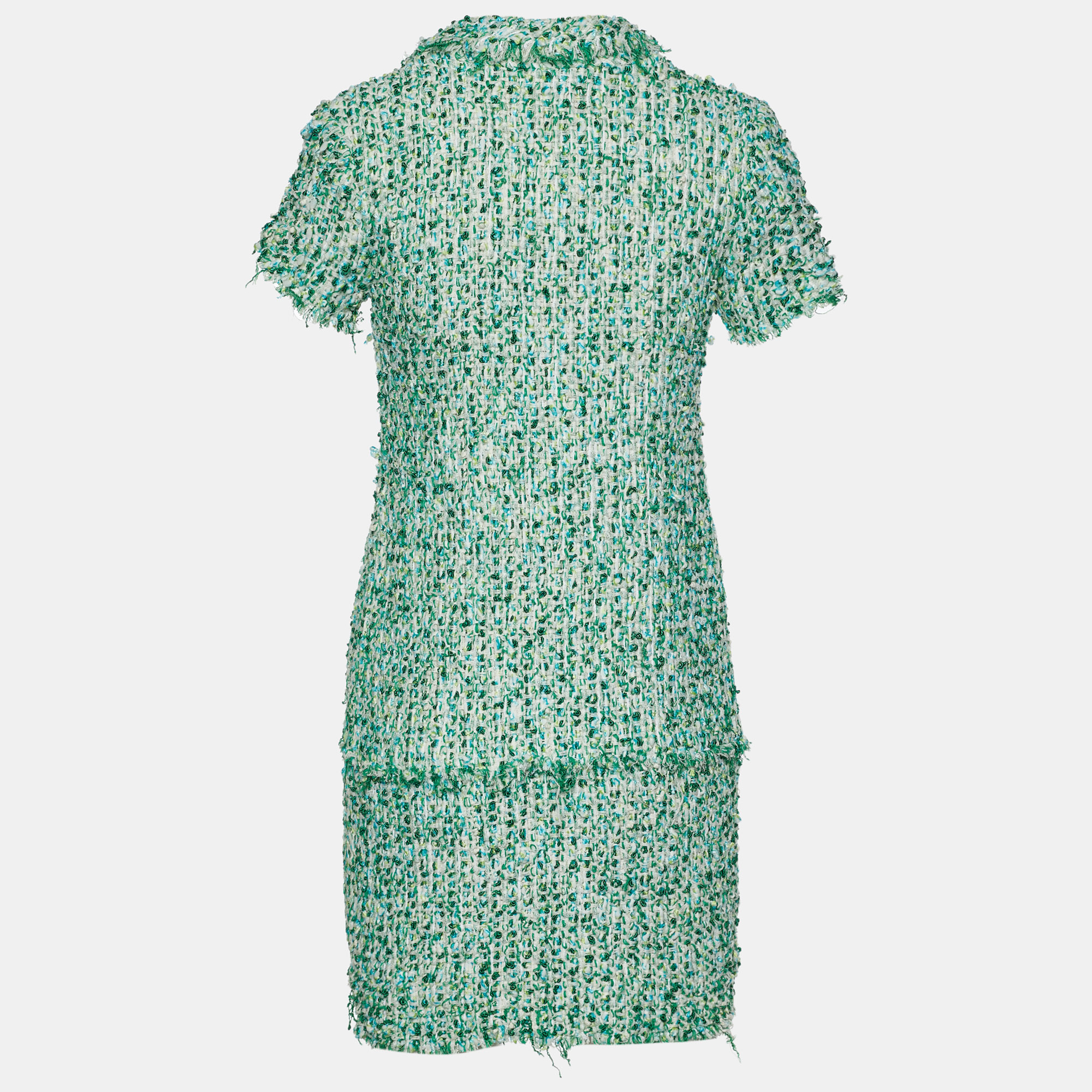 

CH Carolina Herrera Green Tweed Shift Dress