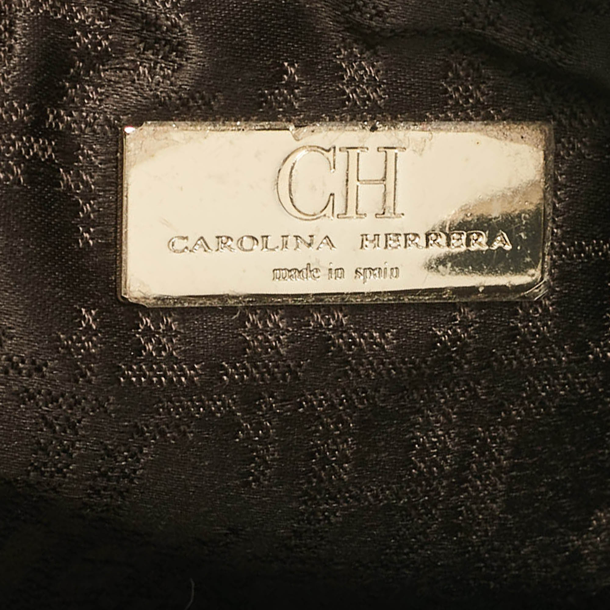 Carolina Herrera Gold Leather Logo Chain Shoulder Bag 