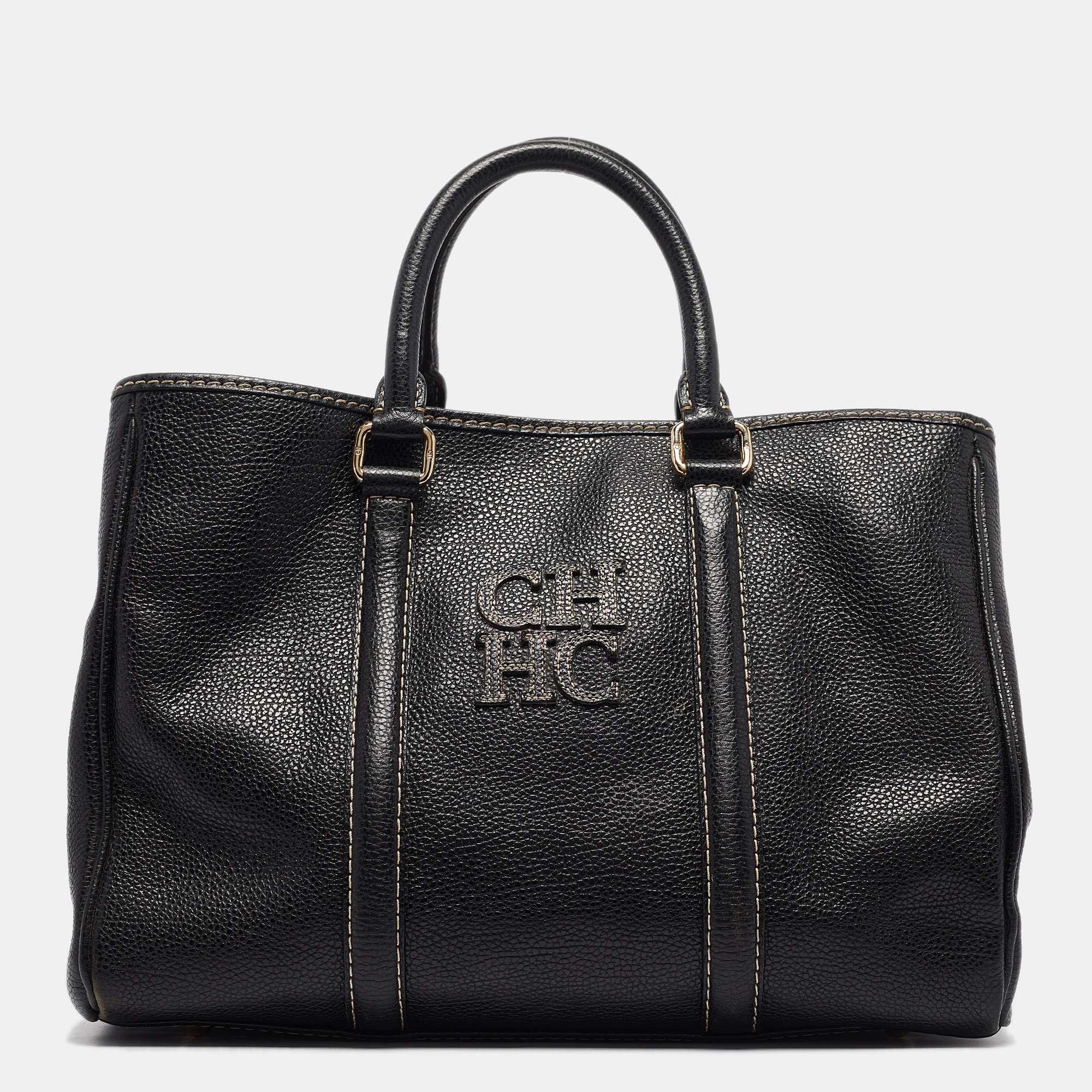 

Carolina Herrera Black Leather Matteo Tote