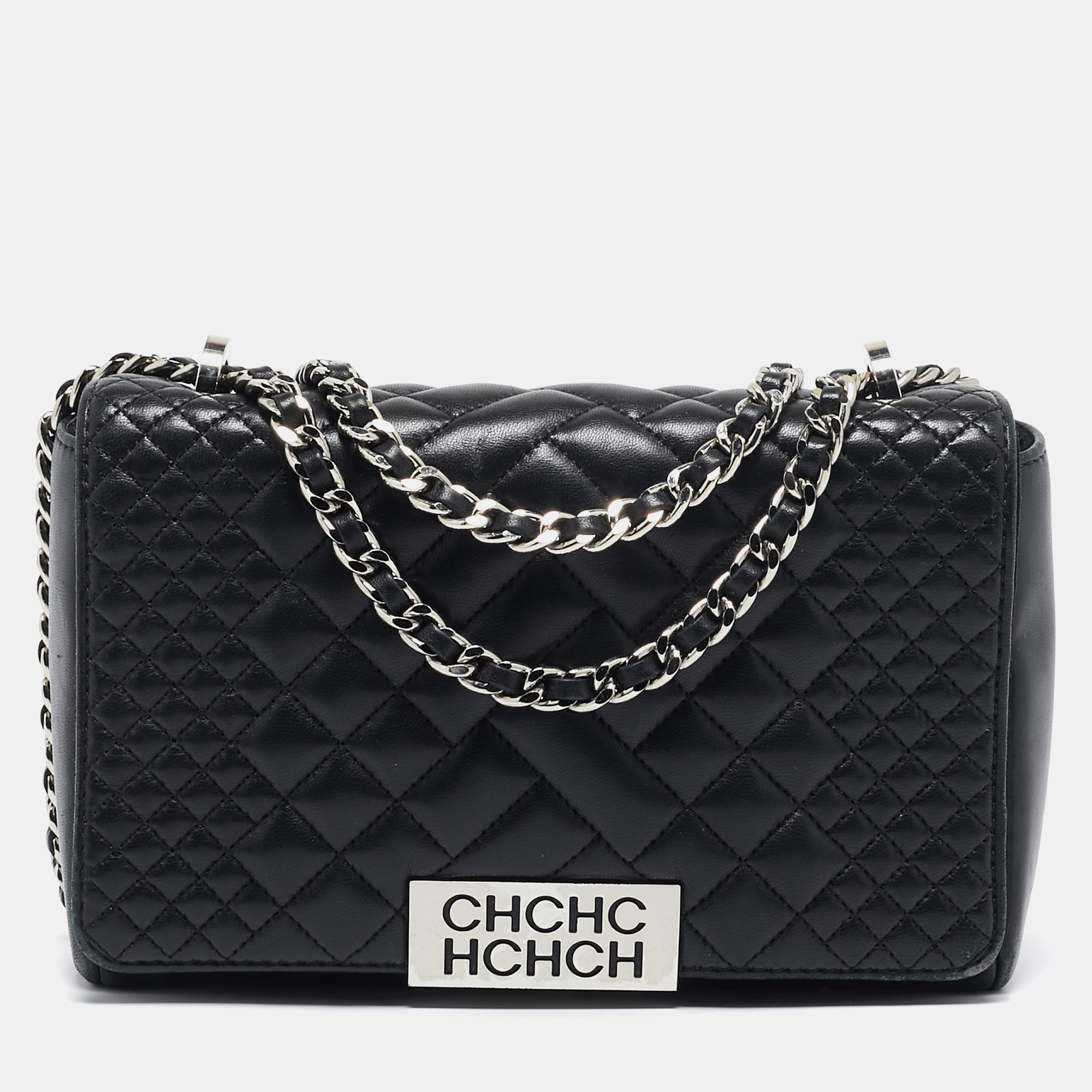 

Carolina Herrera Black Quilted Leather Bimba Flap Shoulder Bag