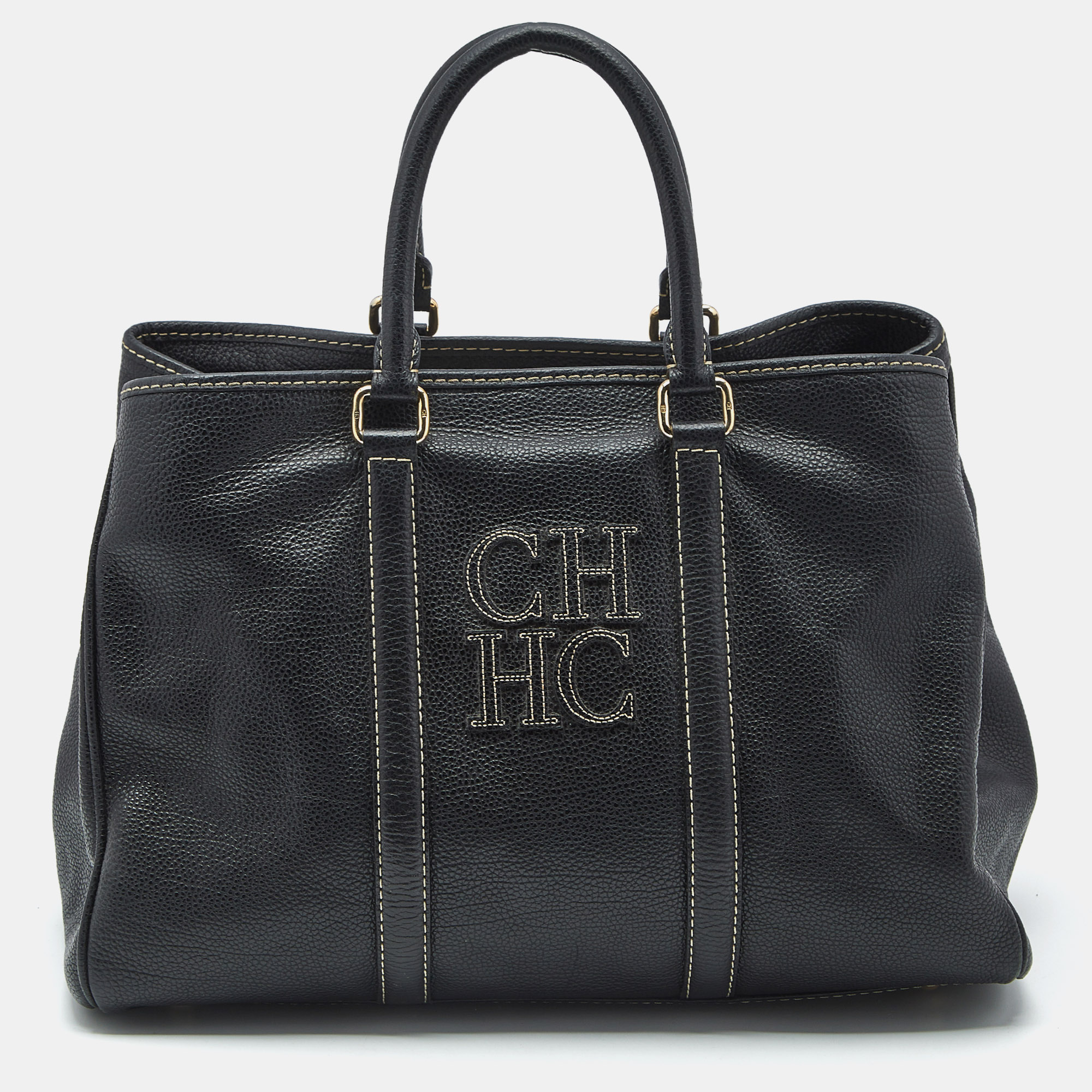 

Carolina Herrera Black Leather  Matteo Tote