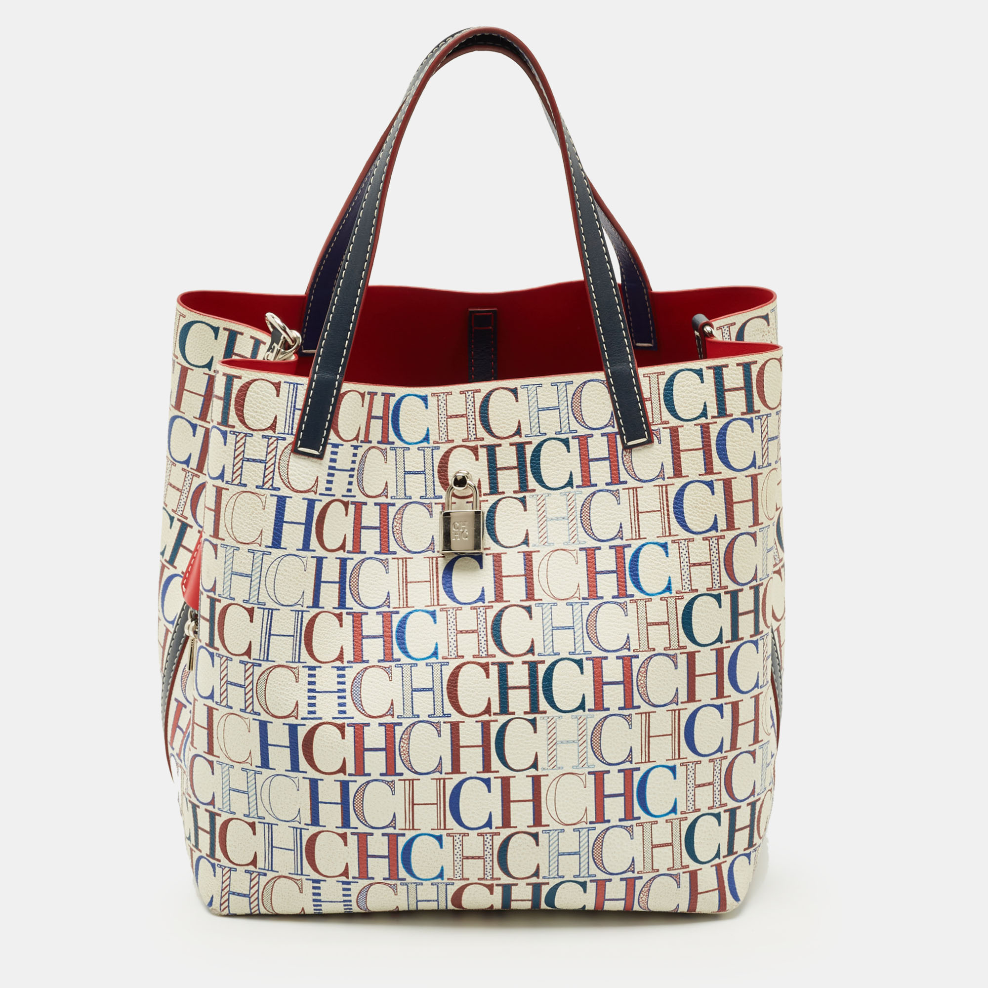 Pre-owned Carolina Herrera Multicolor Monogram Coated Canvas And Leather Matryoshka Tote