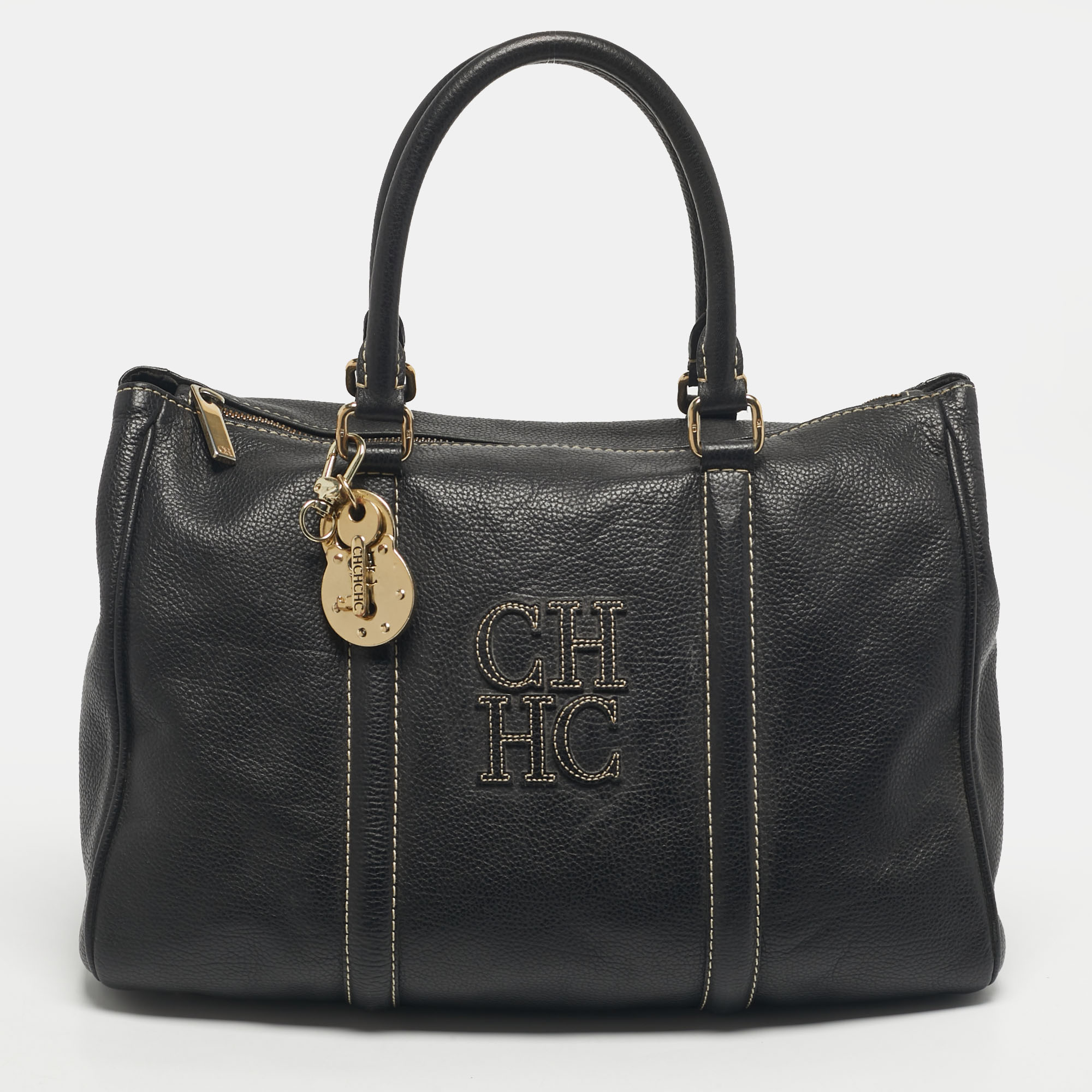 

Carolina Herrera Black Leather Matteo Satchel