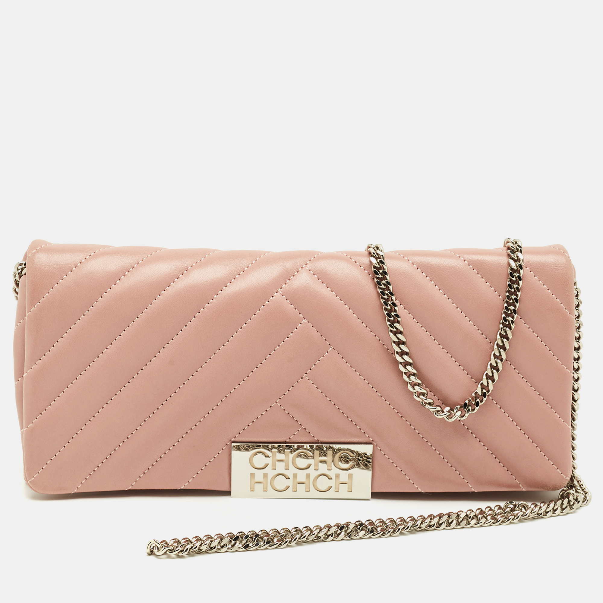 

Carolina Herrera Pink Quilted Leather Bimba Chain Clutch