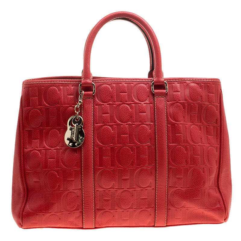 Carolina Herrera Red Leather Matteo Tote Carolina Herrera | The Luxury ...