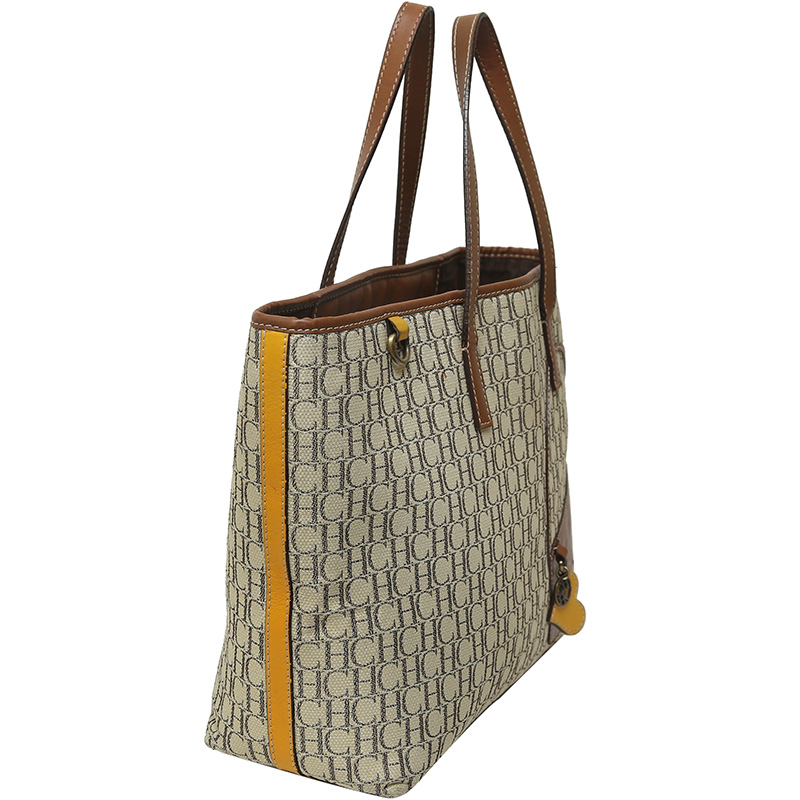 

Carolina Herrera Tricolor Monogram Canvas and Leather Tote, Multicolor