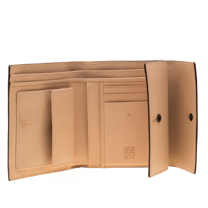 

Carolina Herrera Red Monogram Leather Wallet