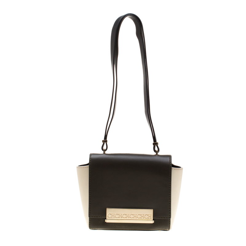 Carolina Herrera Tri Color Leather Flap Shoulder Bag