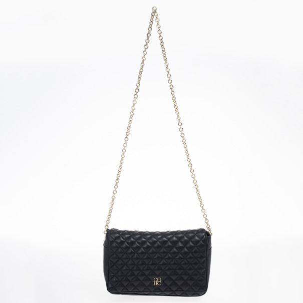 Carolina Herrera Black Quilted Flap Bag