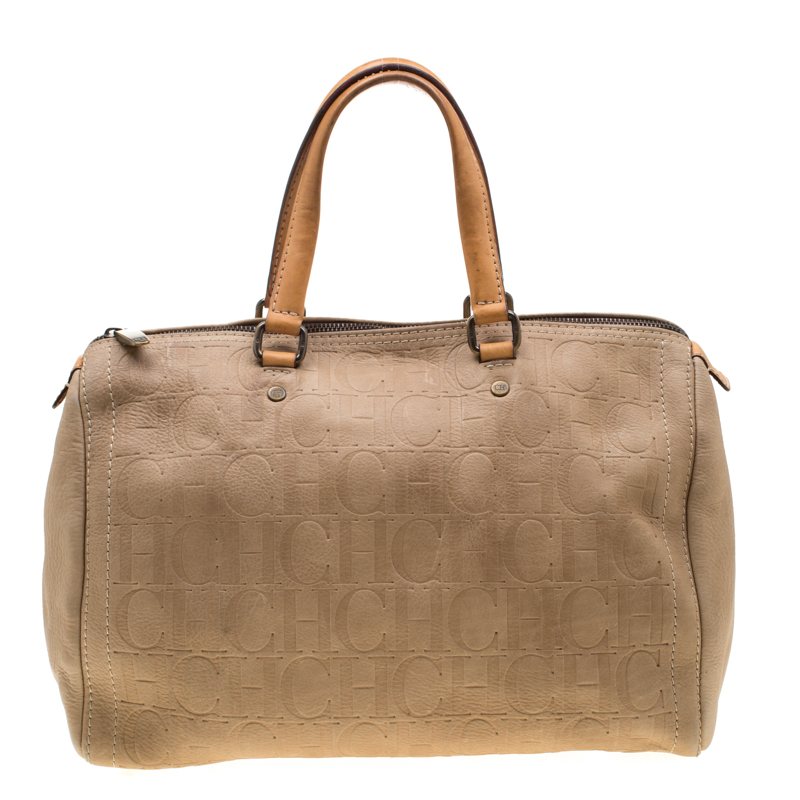 carolina herrera beige bag