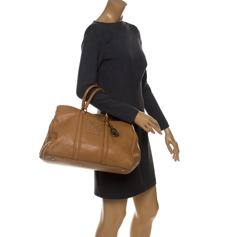 

Carolina Herrera Caramel Leather Matteo Tote, Brown