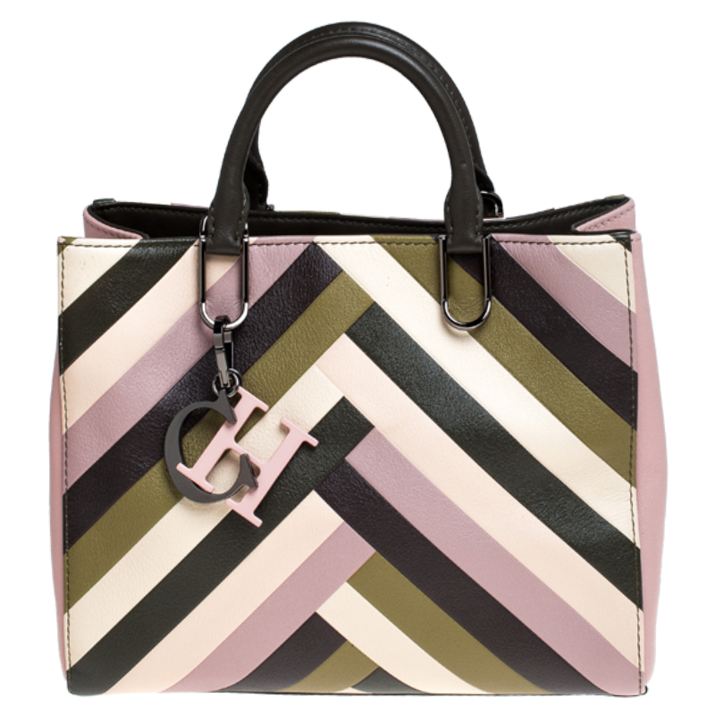 Pre Owned Carolina Herrera Multicolour Leather Charm Tote