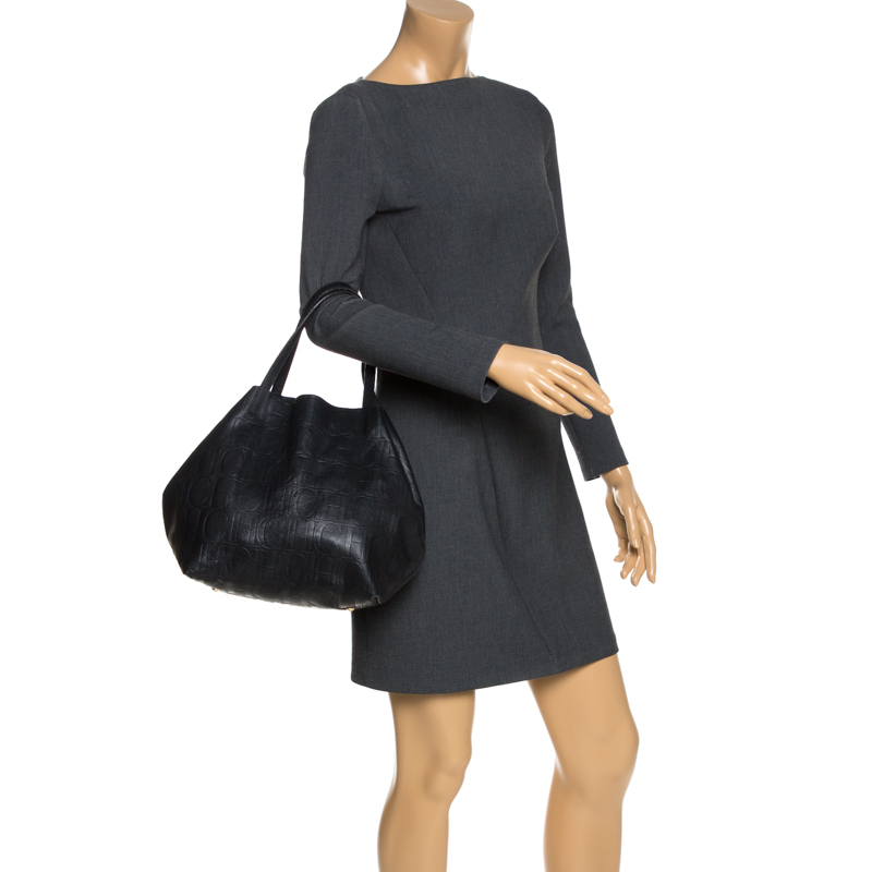 

Carolina Herrera Black Leather Matryoshka Tote