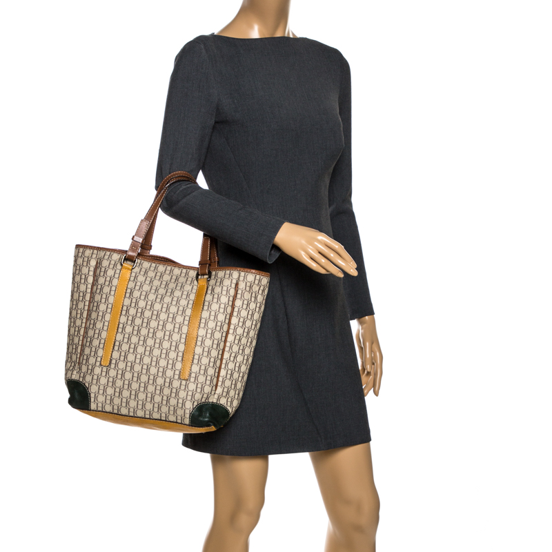 

Carolina Herrera Multicolor Monogram Canvas and Leather Tote