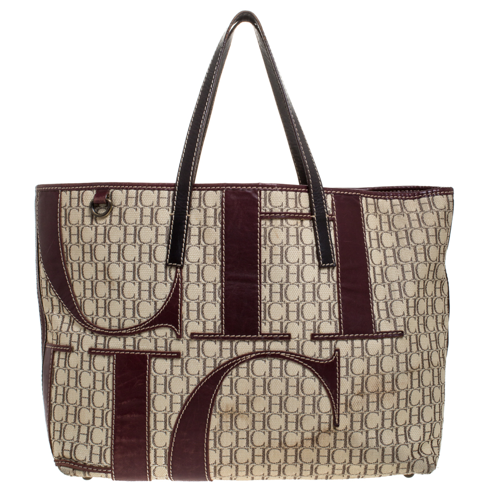 Carolina Herrera Multicolor Monogram Canvas Shopper Tote